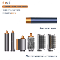 6 in1 Multi Hair Styler Curling Iron Professional Hair Straightener Curling Barrel Brush Hair Dryer Salon Hair Styler Tool