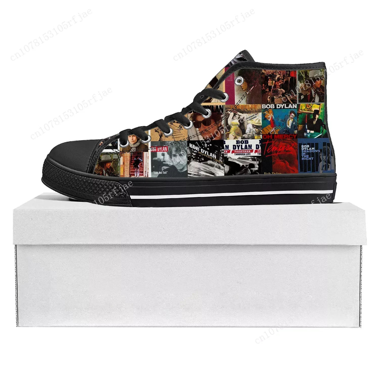 Bob Dylan Rock Singer Songwriter Art High Top High Quality Sneakers Mens Womens Teenager Canvas Sneaker Couple Shoe Custom Shoe