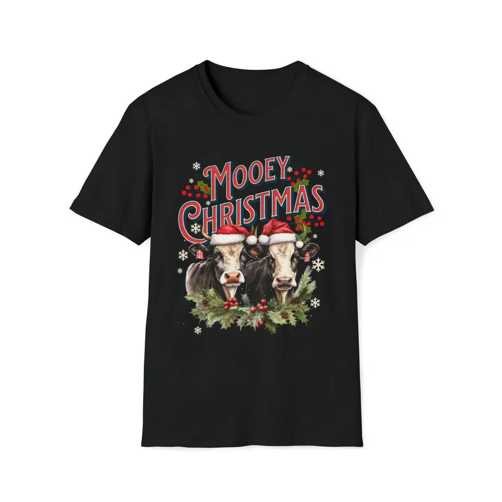 Mooey Christmas T-Shirt  Tees Y2K tops Unisex Summer Short Sleeve