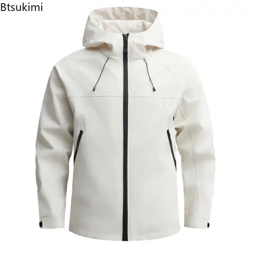 

2025 Men's Outdoor Cycling Jackets Fashion Solid Casual Waterproof Stain-resistant Coats Couple Windbreak Mountaineering Clothes