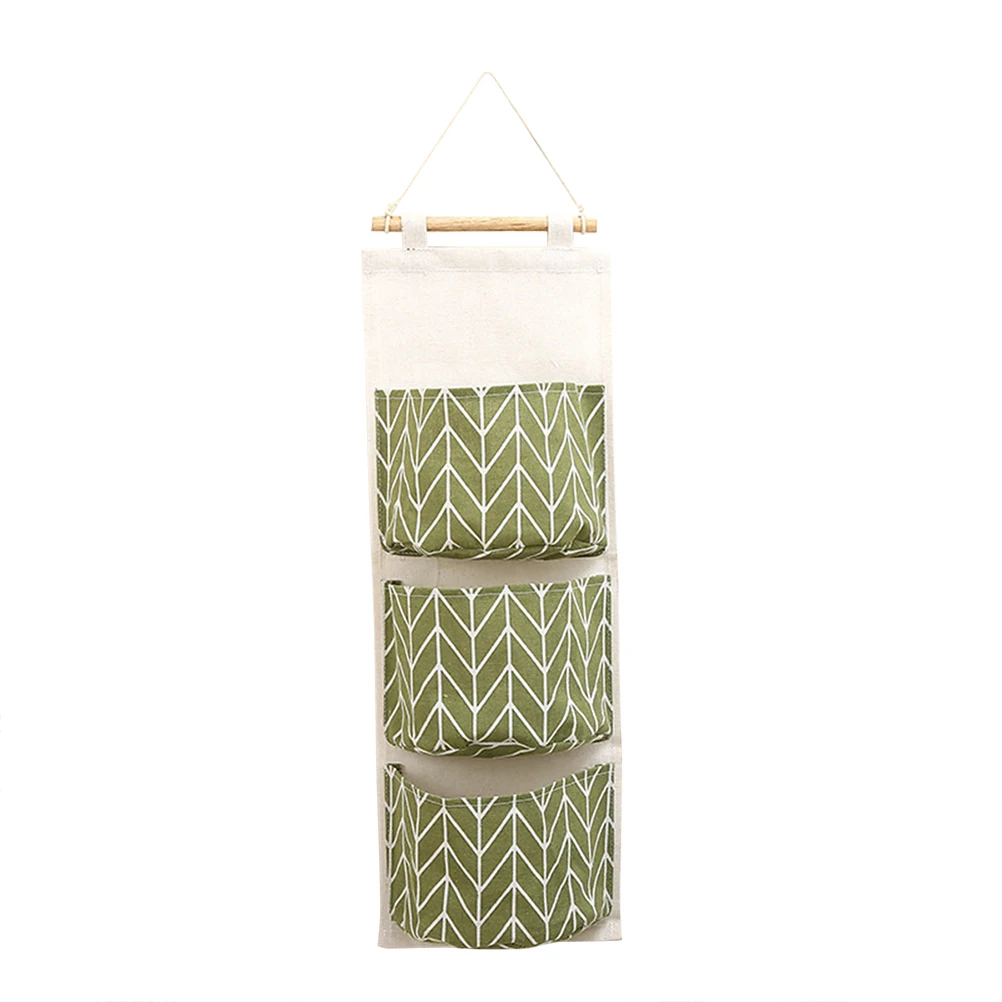 

Waterproof Storage Bags Hanging Pouch Wall Door ganizer Multi storey Green Cotton Bedroom Bathroom Kitchen Office Decor