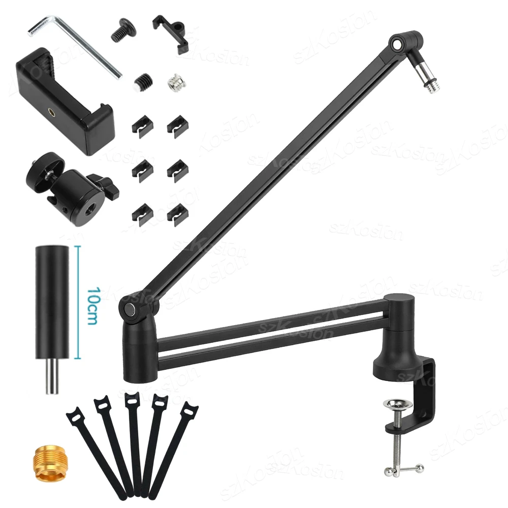 SZKOSTON Verstellbarer Mikrofonarm, verlängerter Riser mit Kabelmanagement, Low-Profile-Mikrofonarm, Gaming-Mikrofonständer für AM8, K688, A8 3