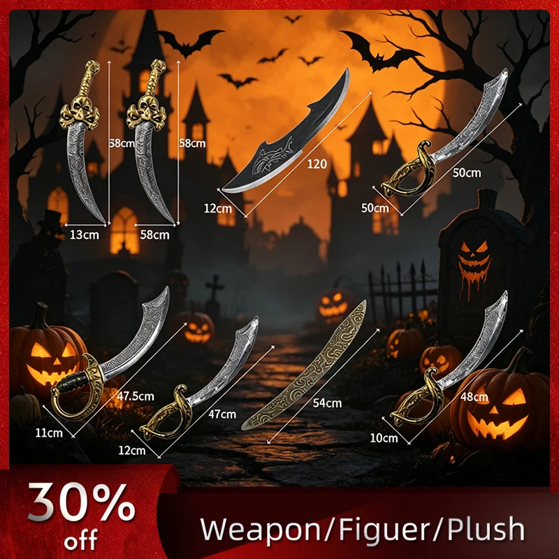 

58cm/22.83in Halloween PU Pirate Knife Katana Game Peripherals Cosplay Model Plastic Props Party Supplies Outdoor Ornaments Toys