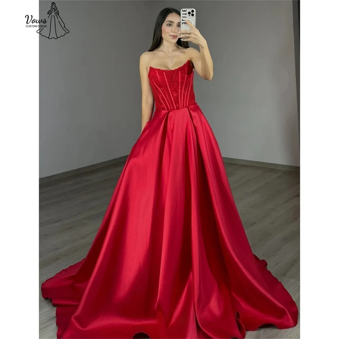 

Vows Custom Made Robes De Cocktail Dresses Ball Gown Dress Line A Off-shoulder Satin Cloth Women Evening Dress Woman Robe Soiree