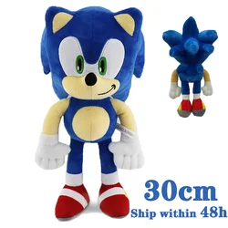 Sonic Plush Toy for Children, boneca de pelúcia macia, desenhos animados, ouriço, Amy, Rose, Knuckle Tail, aniversário, 20-30cm