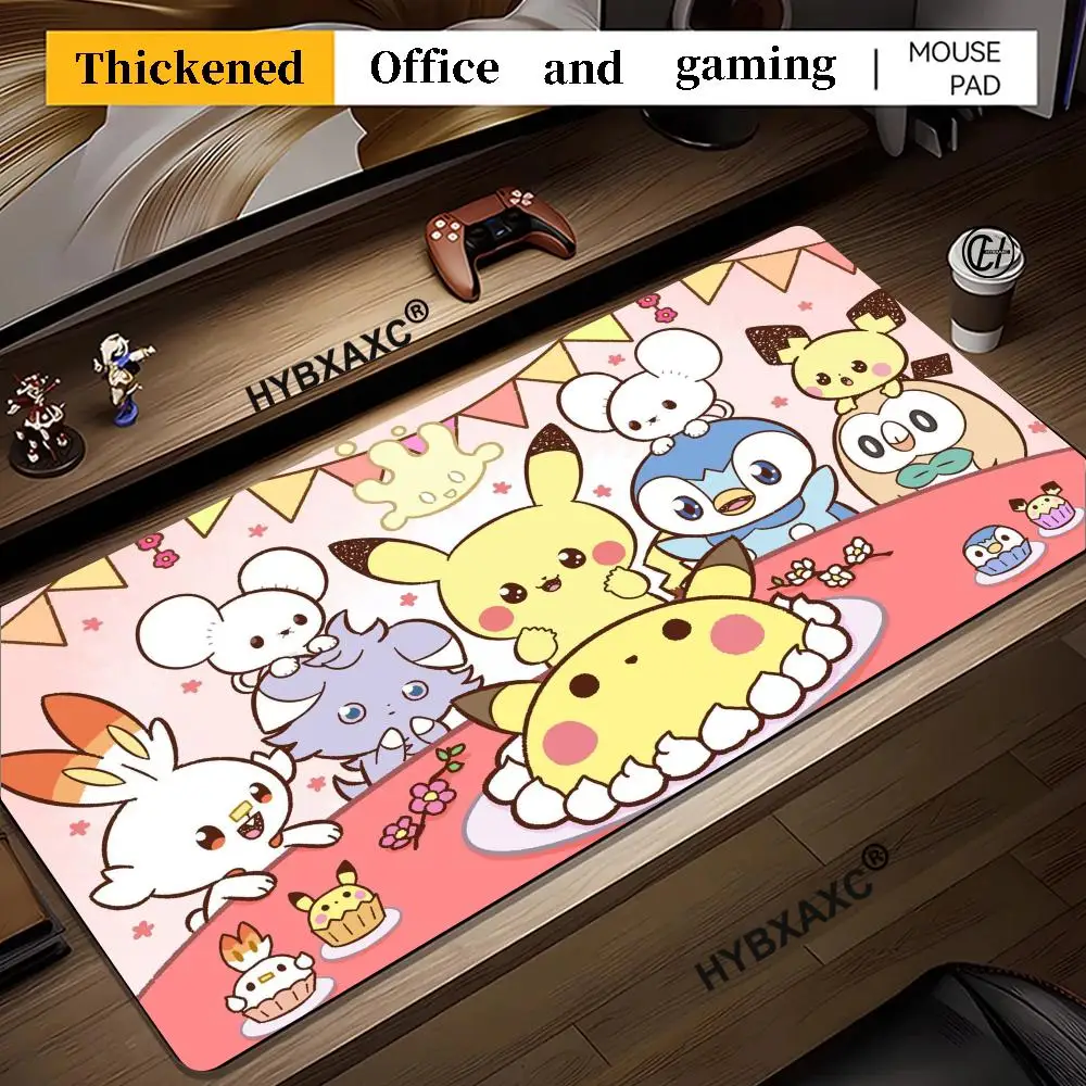 Animated Pokmon Pikachu High Definition Printed Leather Mouse Pad Pokmon Game Oversize Gaming Keyboard Desktop Pad Writing Pad