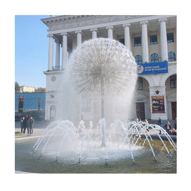 

Stainless steel unique dandelion flower-shaped outdoor swimming pool fountain beautiful garden decoration