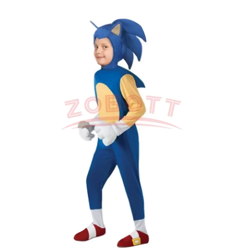 Disfraz de Sonic para niños y niñas, juego de rol, mono de erizo supersónico, vestido de fiesta de carnaval, regalo de Navidad