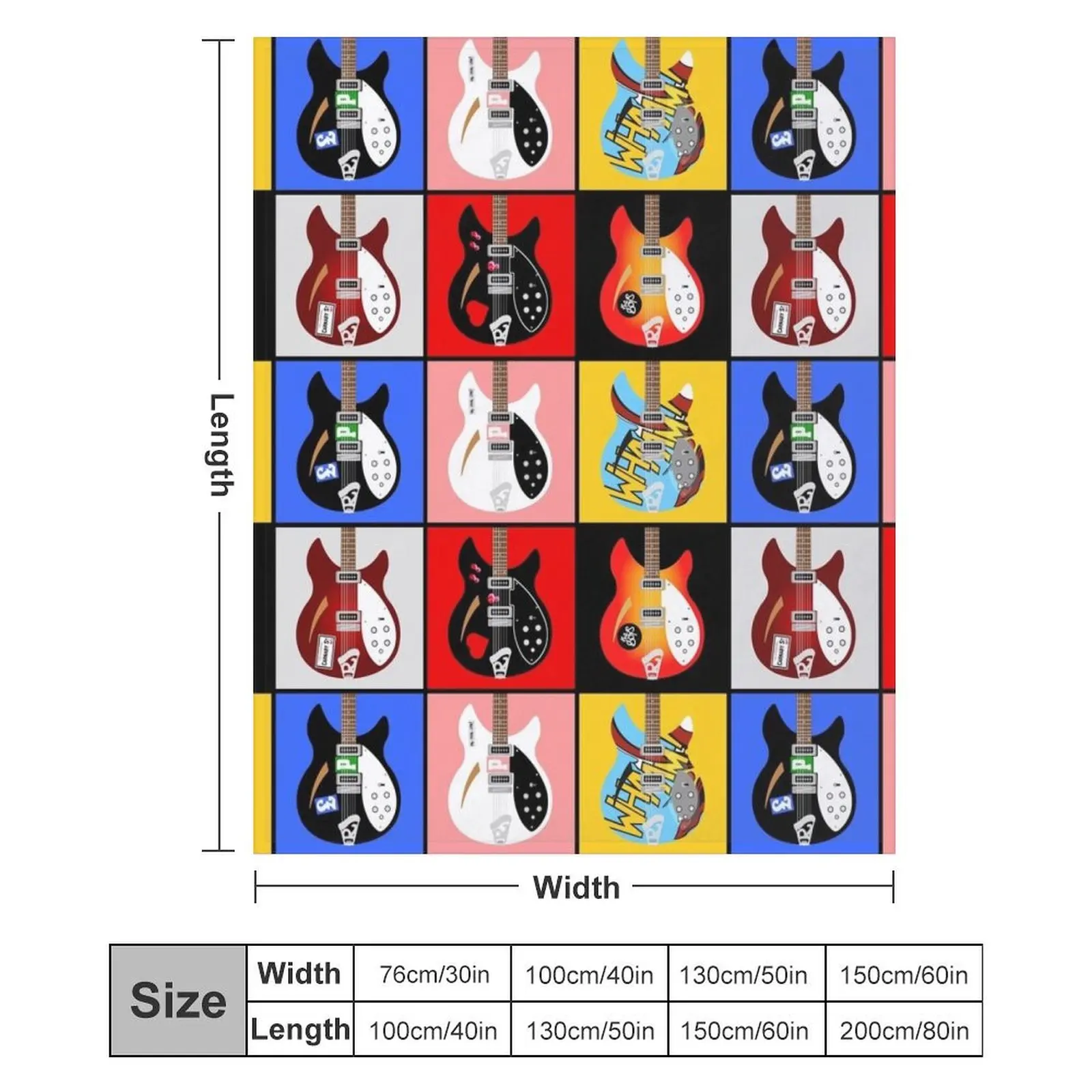 Paul Weller's Rickenbacker 330 Guitar Collection Throw Blanket Furrys Moving Nap Winter beds Blankets