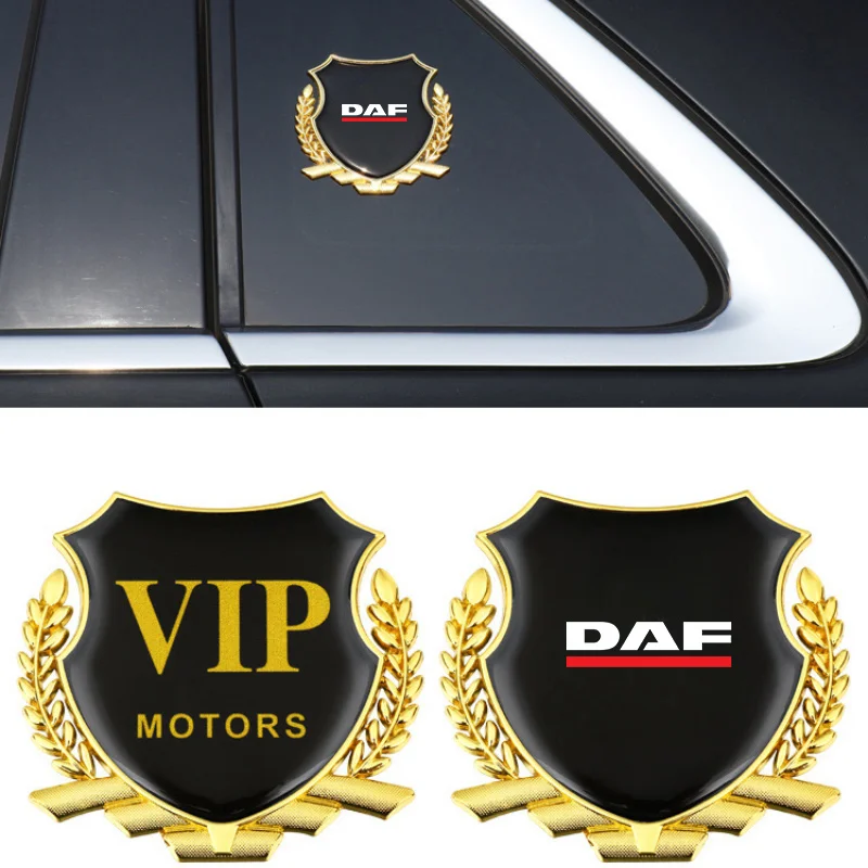 

Car emblem 3D Metal Badge Sticker Wheat Ear Shape Car Window Decoration Sticker Accessories for DAF XF 95 CF LF VAN