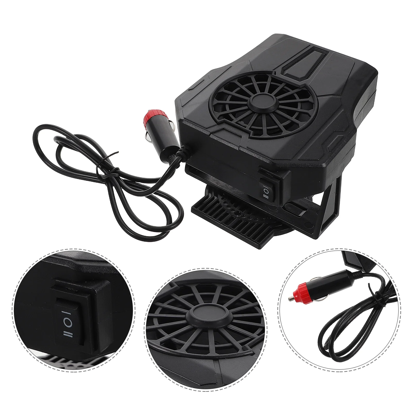 

Car Heater Heaters for Vehicle Black Abs Mini Sun Defrosting and Defogging Fast Heating