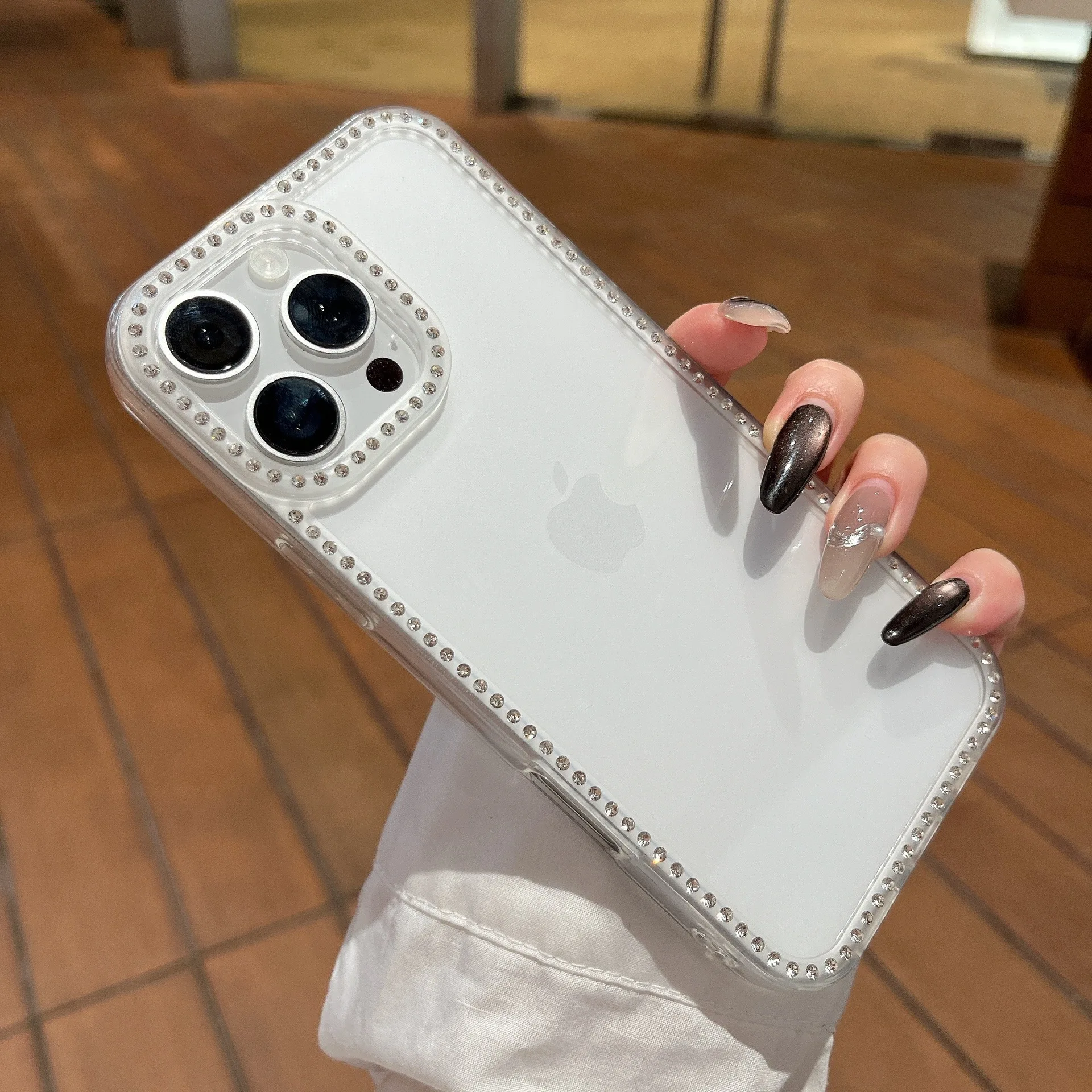 الراين لامعة أنيقة بلينغ شفافة جراب هاتف آيفون 16 15 14 13 برو ماكس حافظة لطيف فاخر الكرتون غطاء مقاوم للصدمات