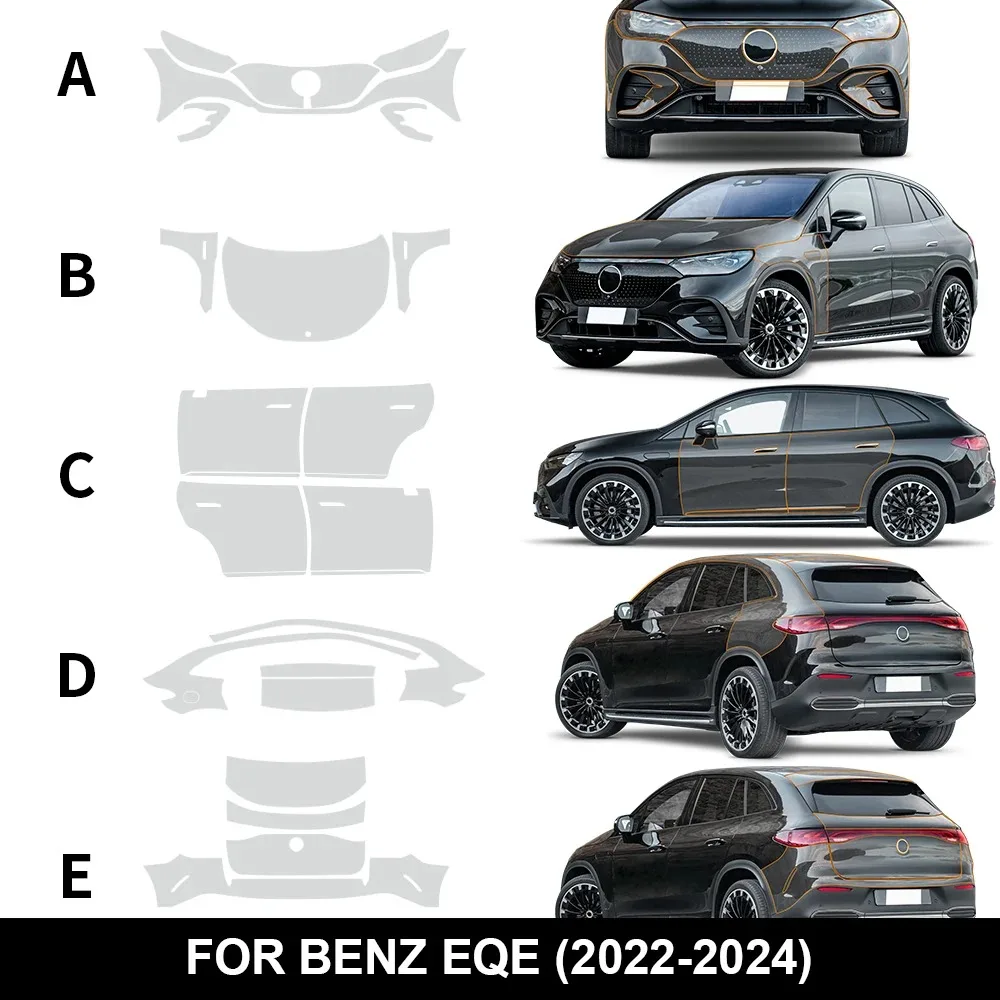 

For Mercedes-Benz EQE 2022 2023 2024 Scratch Resistance TPU Invisible Car Paint Protection Film Transparent Bra PPF Decal Kit