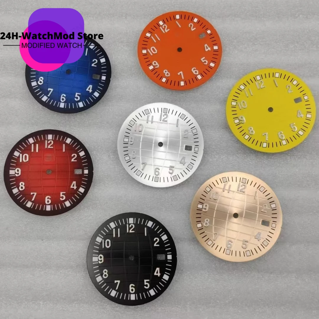 

NH35 dial PP mechanical watch luminous dial green luminous grenade modified diving surface diving tape dial