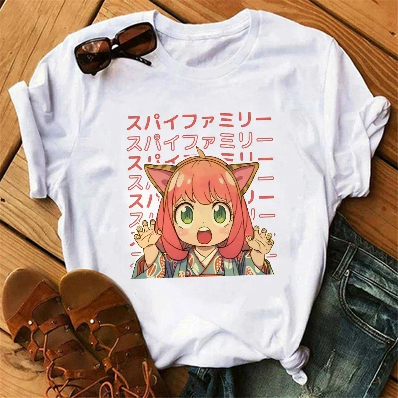 Anime família t camisa feminina japonês harajuku moda manga curta camisetas verão topos kawaii o-pescoço camiseta feminina topo