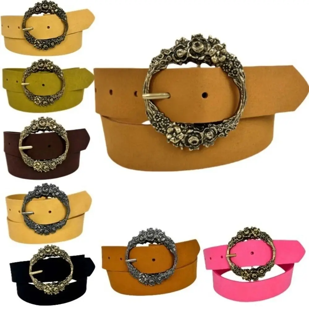 

Flower Design Soft Bohemian Belt Y2k Style Simulated Leather Flower Belt Daily Wear Korean Style Jeans Waistband Jeans Matching