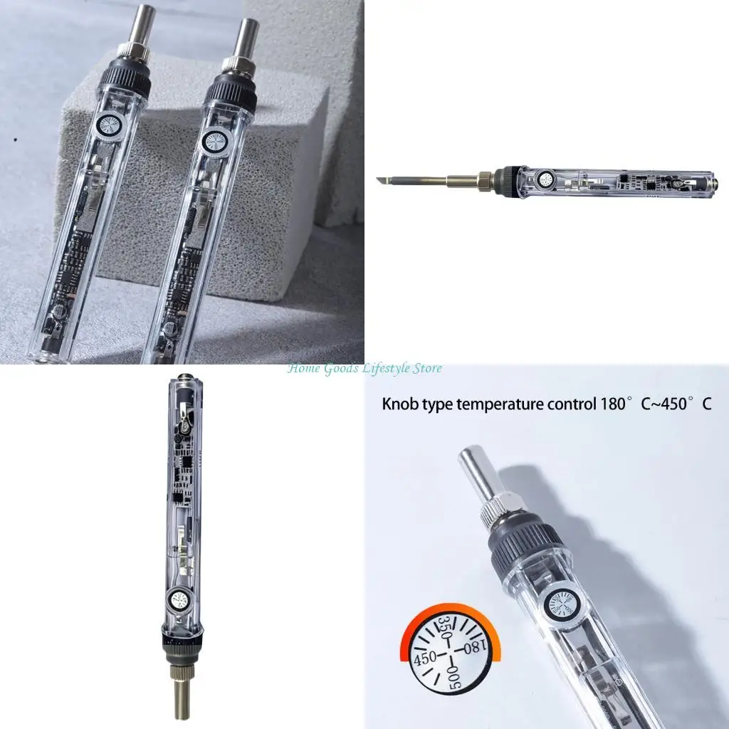 

E74E Advanced T12 Soldering Iron Handle Featuring Knob Controlled Temperature Durability Construction for Reliable Performances