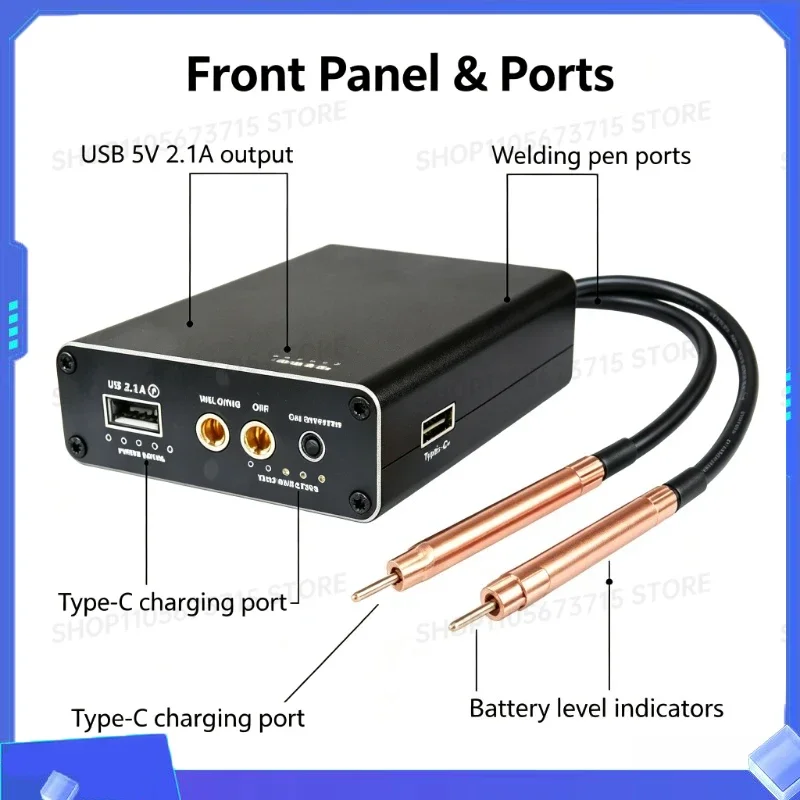 Portable Built-in Spot Welder Adjustable Power Mini Spot Welding Kit for DIY 18650 Lithium Nickel Strip Assembly