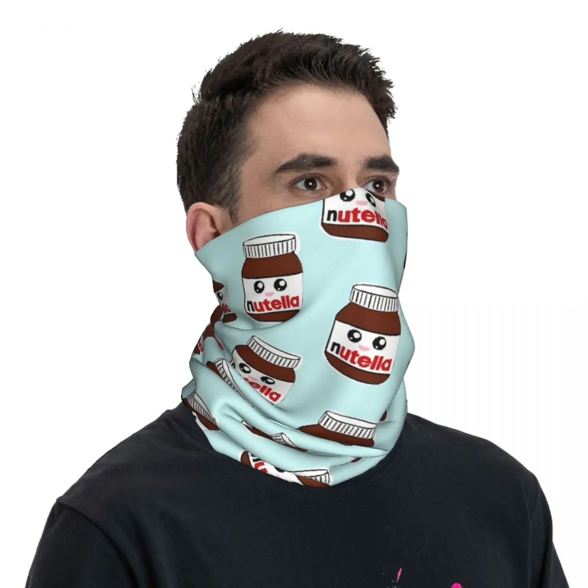 Chocolate Cream Scarf Neckerchief Neck Face Mask Polyester