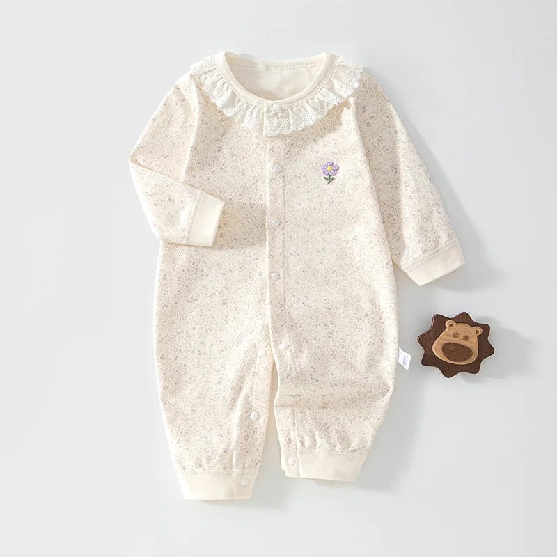 Spring Autumn Cotton Baby Romper Seamless Bone Free Toddler Jumpsuit Cute Print Infant Long Sleeve Onesie for Boys & Girls