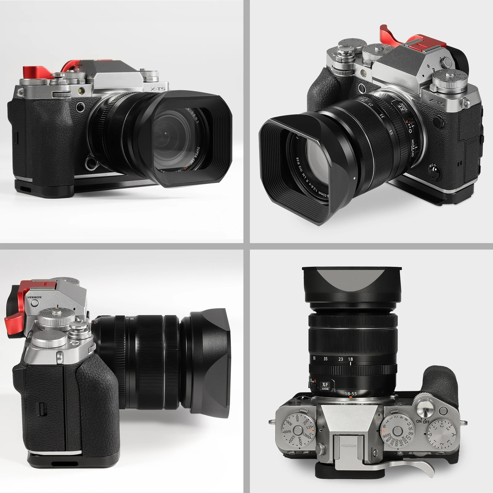 Металлическая квадратная бленда Haoge для объектива Fujifilm Fujinon XF 18-55 мм F2.8-4.0 R LM OIS и XF 14 мм F2.8 R с крышкой капота