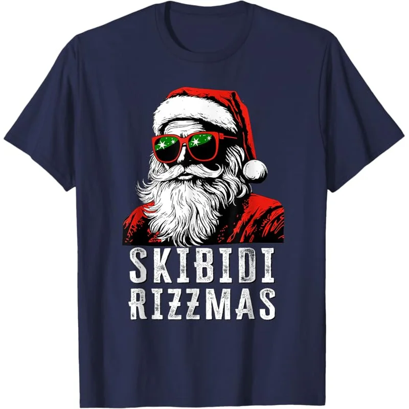 Santa Skibidi Rizzmas Christmas Funny Cool Pure Cotton T-Shirt