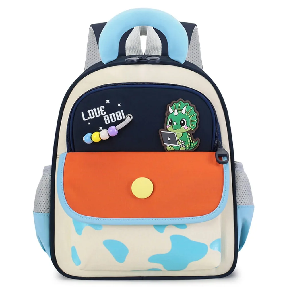 Large Capacity Dopamine Backpack Waterproof Reflective Strip Color Block Backpack Spine-Protecting Back-supporting