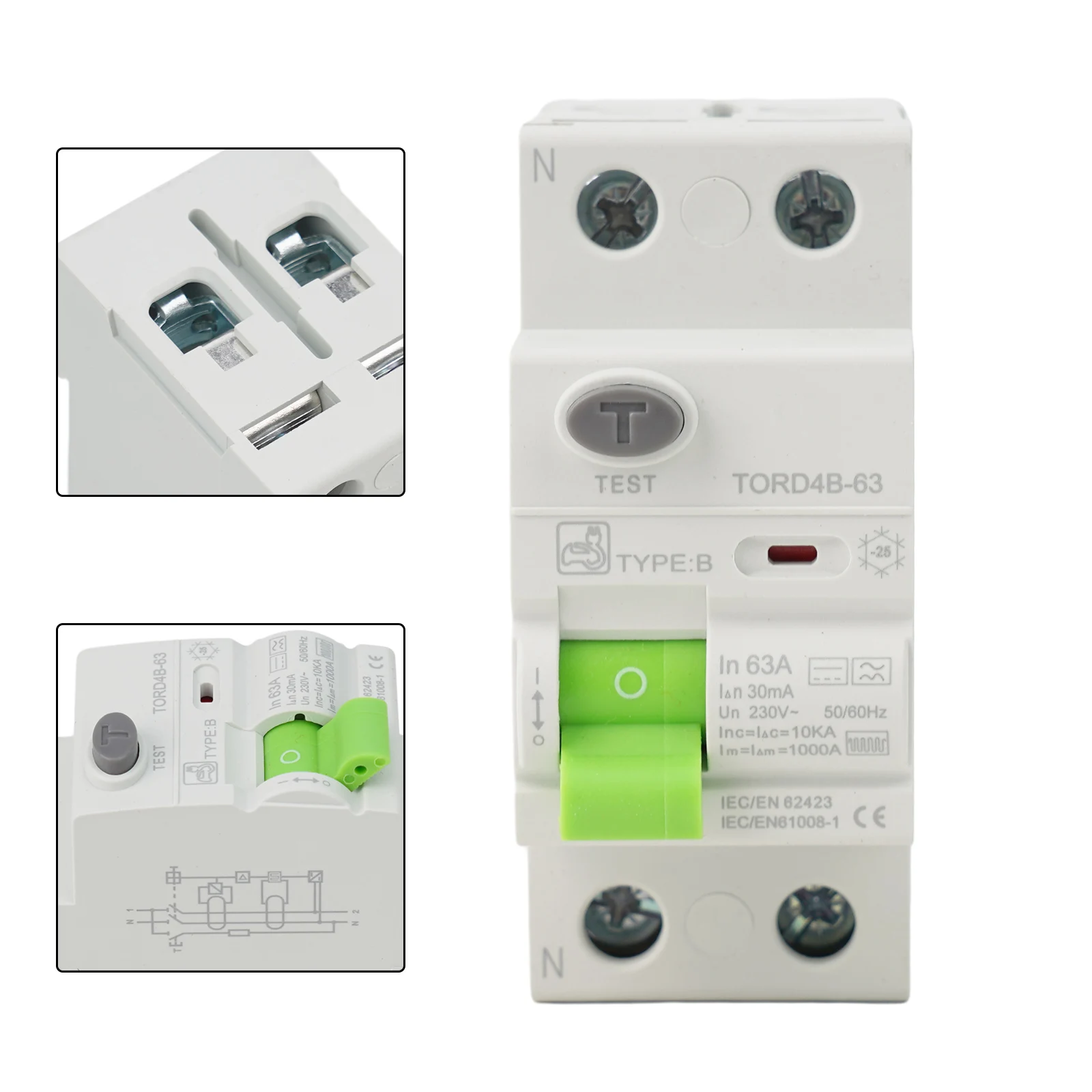 

Автоматический выключатель ABS 63A 30mA Номинальный 6KA Разрывная способность Тяжелая электрическая нагрузка EV Зарядная свая Электромобиль