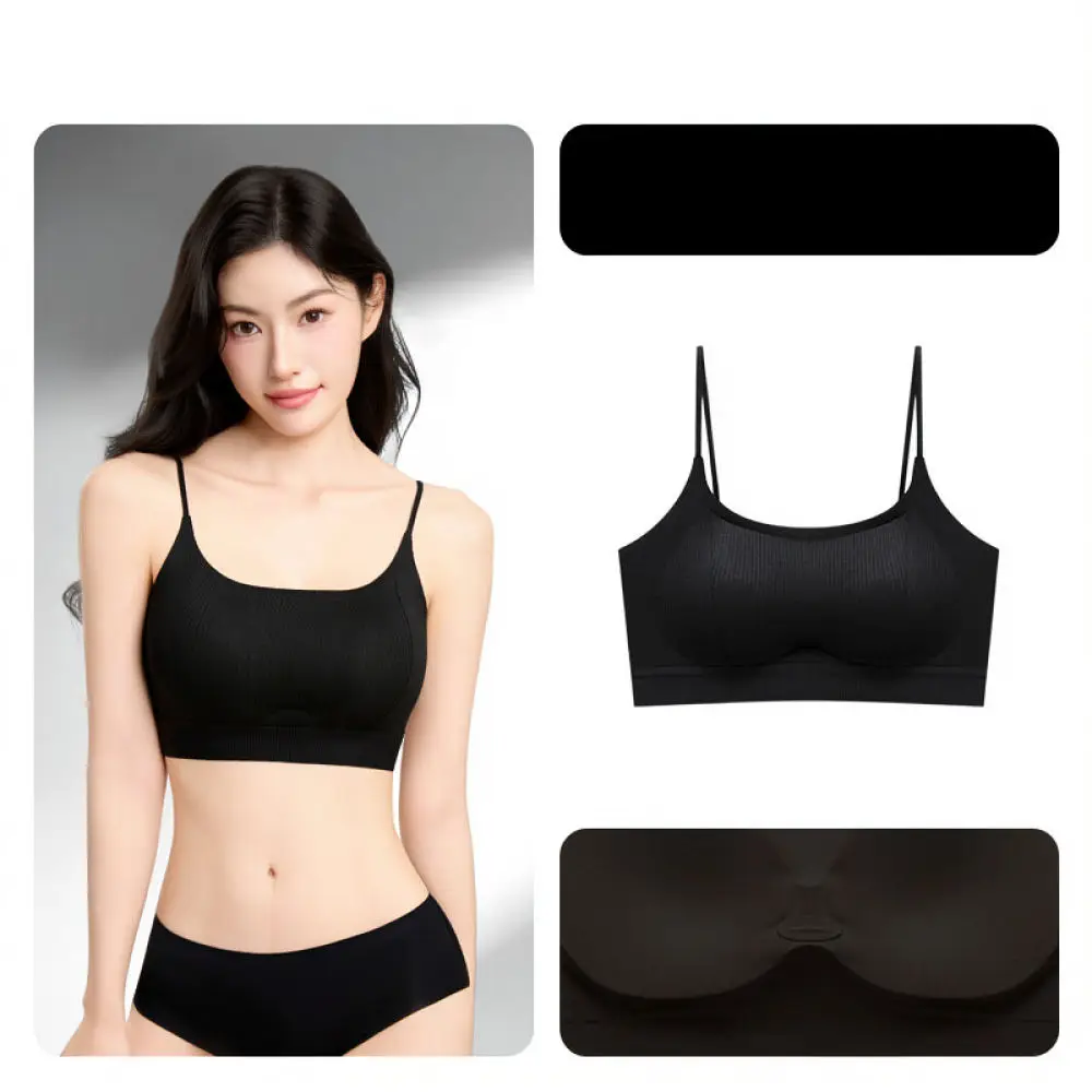 Invisible Seamless Bra Wireless Women Push Up Bralette Anti Glare Underwear Breathable Soft Camisole Backless Nylon Vest