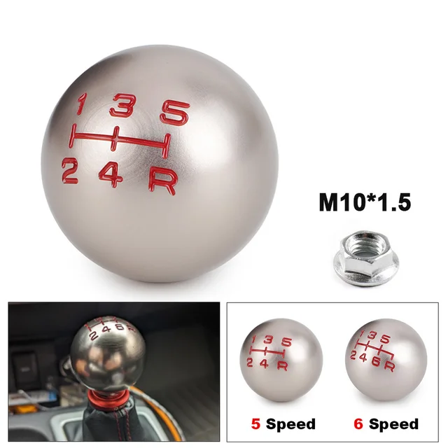 Gałka zmiany biegów aluminiowa szampańska 5/6 biegowa JDM matowa w kształcie kuli do Honda Civic FD2 FN2 EP3 TYPE R DC2 DC5 pasuje do City M10*1.5