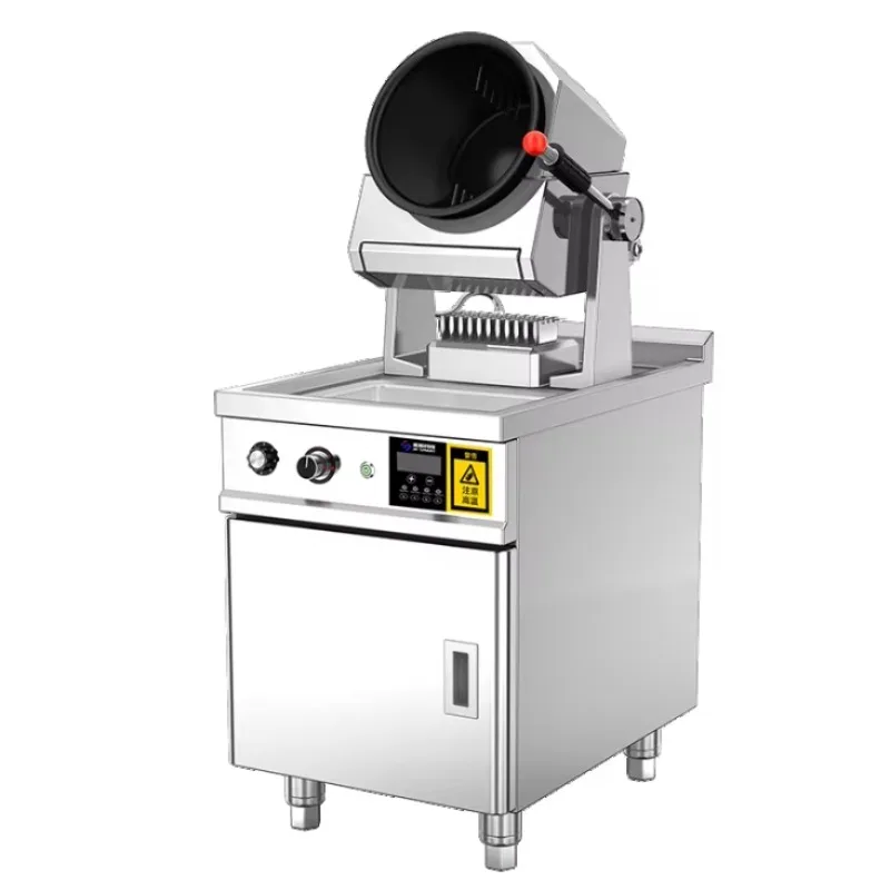 خزانة قلي روبوت برأسين، ماكينة طهي طبلة أوتوماتيكية أوتوماتيكية غير لاصقة، طعام ذكي تجاري #5