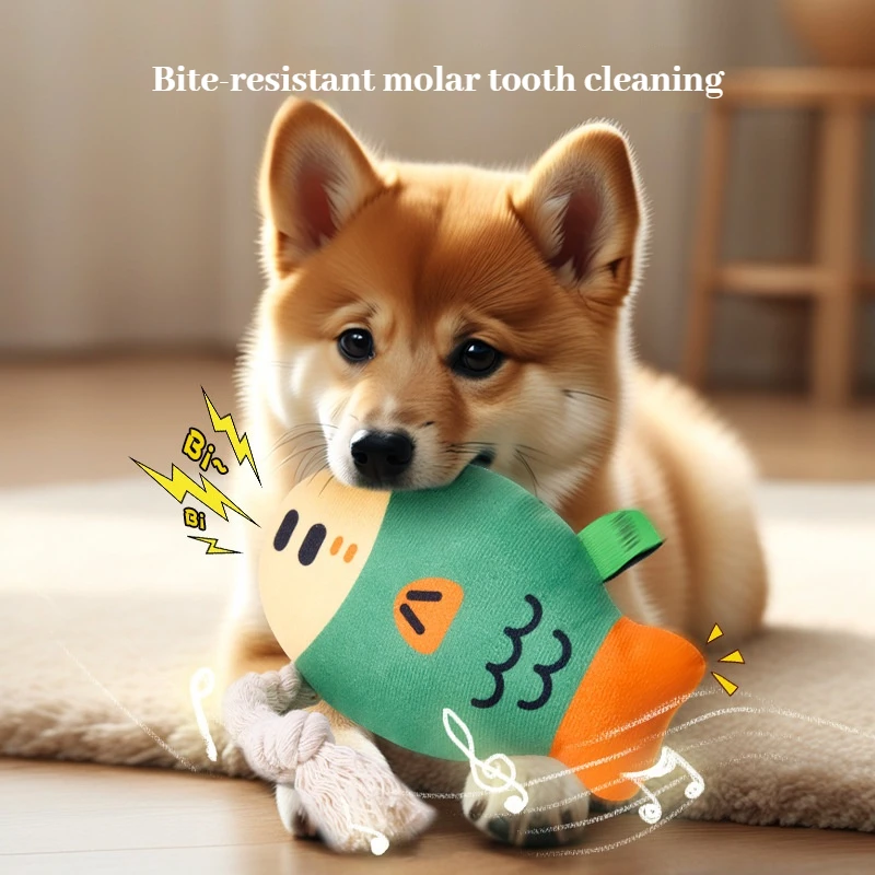 Pet Toys Simulated Chubby Fish Teeth Grinding  Teeth Cleaning Self Pleasure Relieving Boredom  Vocalizing Gnawing Dog Toys