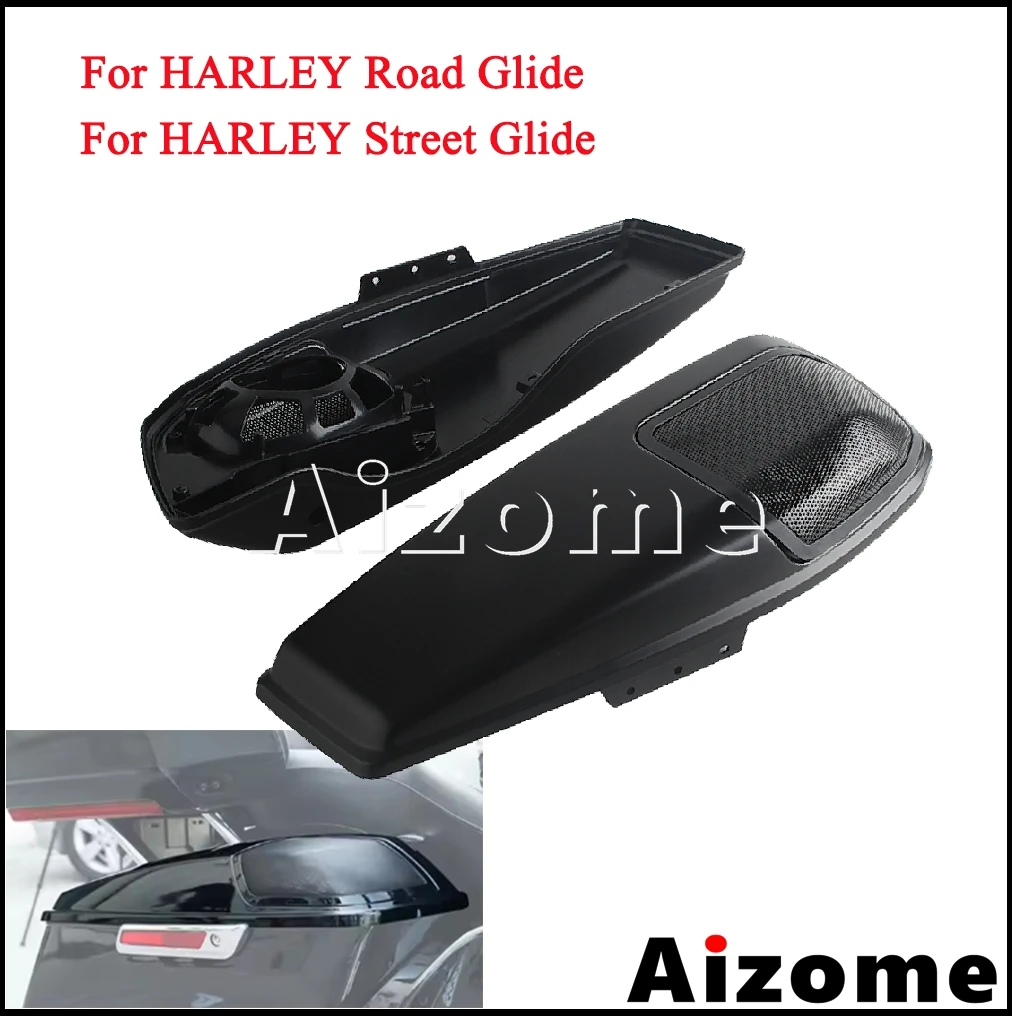 Black Motorcycle Accessories Rear Saddlebag Lids Speaker Cutouts Grill For Harley Touring CVO Road Street Glide 2023 2024 2025