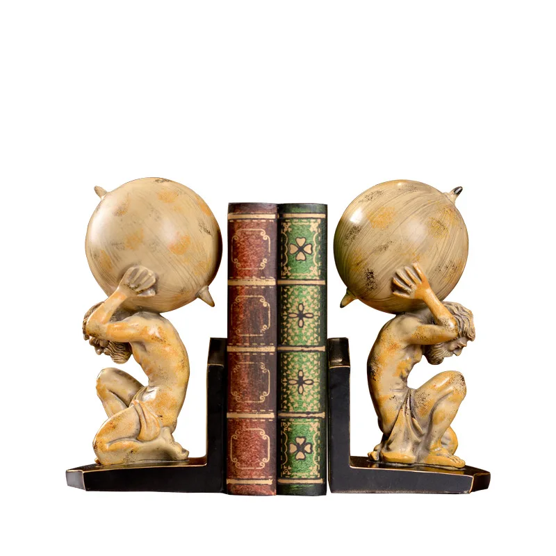 American country decoration crafts, figure sculpture, office resin bookends, home ornaments