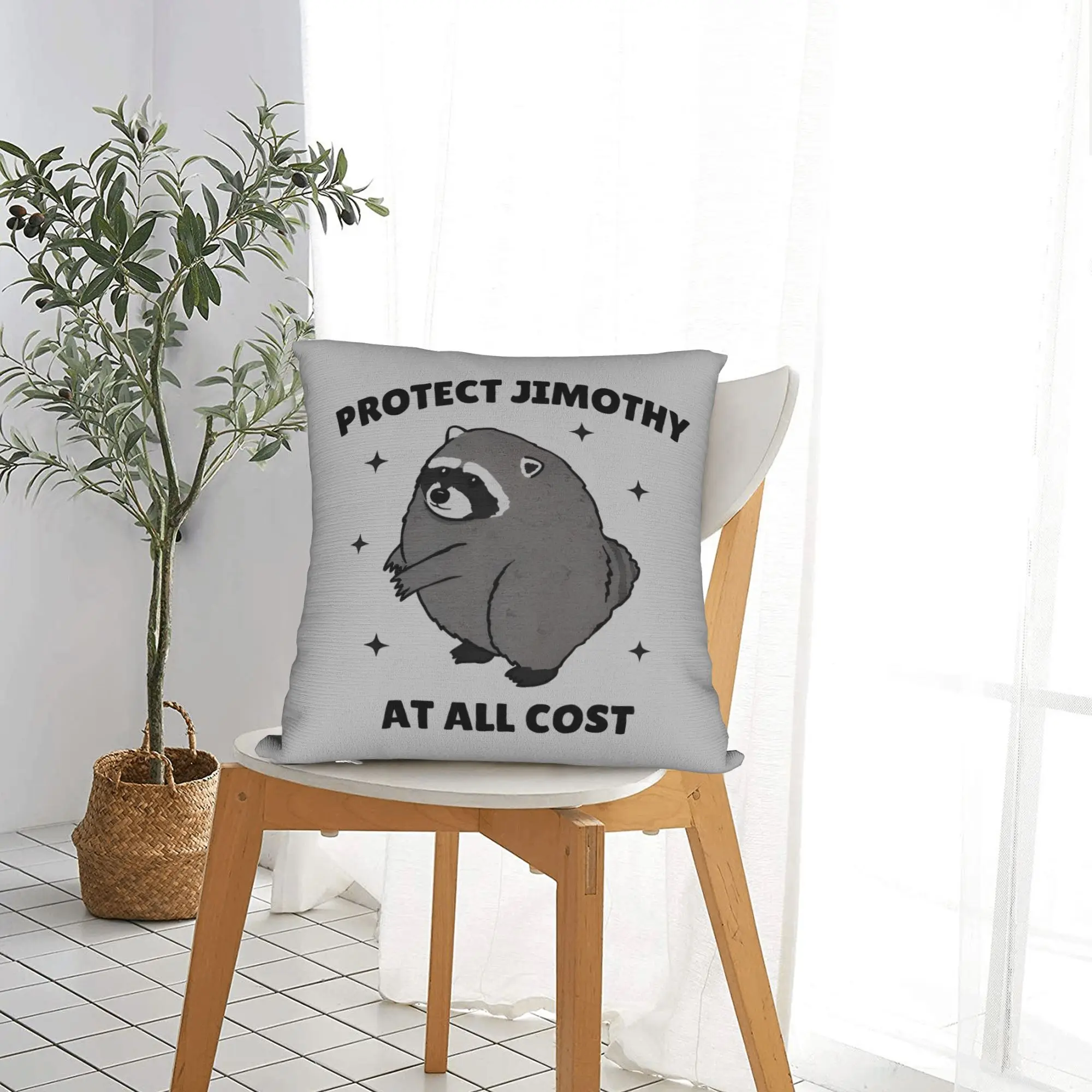 Protect Jimothy Raccoon Square Pillow Case  Cushion Covers Creative Polyester Decorative Pillowcase for Home 18