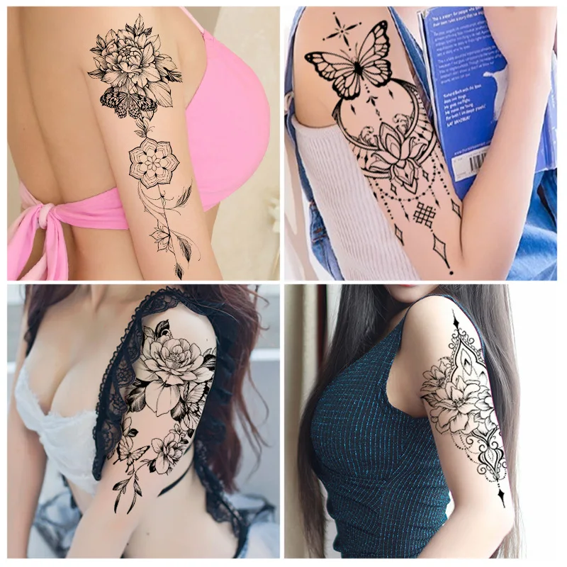 

Temporary Skin Tattoo Sticker Fake Tattoo for Body Arm Face Makeup Removable Heart Music Note Butterfly Clover Pattern Sticker