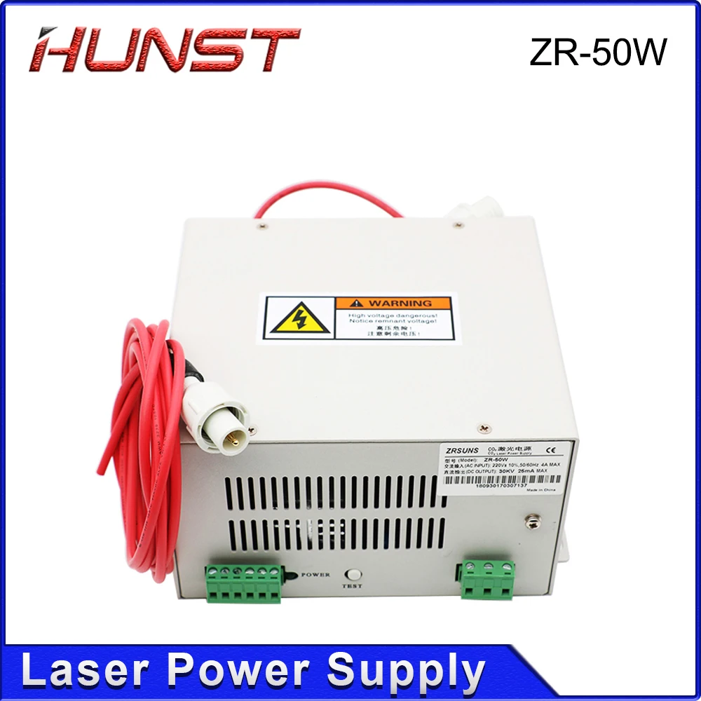 Лазерный источник питания HUNST ZR 50 Вт для станок для гравировки и резки стеклянных трубок Co2 мощностью 40 Вт и 50 Вт. Гарантия 2 года.