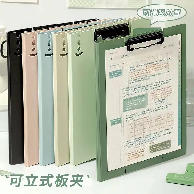 A4 File Folder Student Ins Splint Exam Pad Writing Board Meeting Minutes Standing Folder Two Gear Adjustable Random Color