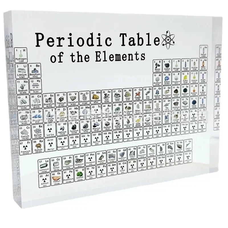 Periodic Table Of Elements Desk Display With Real Elements Kids Teaching Gifts Chemical Element Home Acrylic Periodic Table