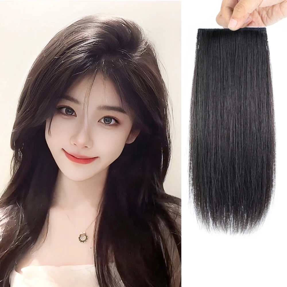 2 Pack Short Thick Hairpieces Adding Extra Hair Volume Clip in Hair Extensions Hair Topper for Thinning Hair Asian Women