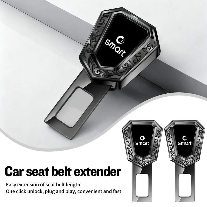 Car Seat Belt Extender Safety Belt Lock Buckle Plug Accessories For Smart Fortwo 451 450 453 Forfour EQ Cabrio Crossblade ROADST