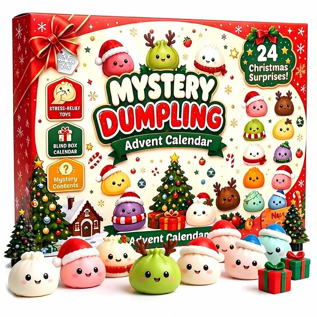 2027/Christmas Squishies Advent Calendar 24 Days Countdown Adviento Navidad Dumpling Squishy Slow Rising Squeeze Home Decor Gift