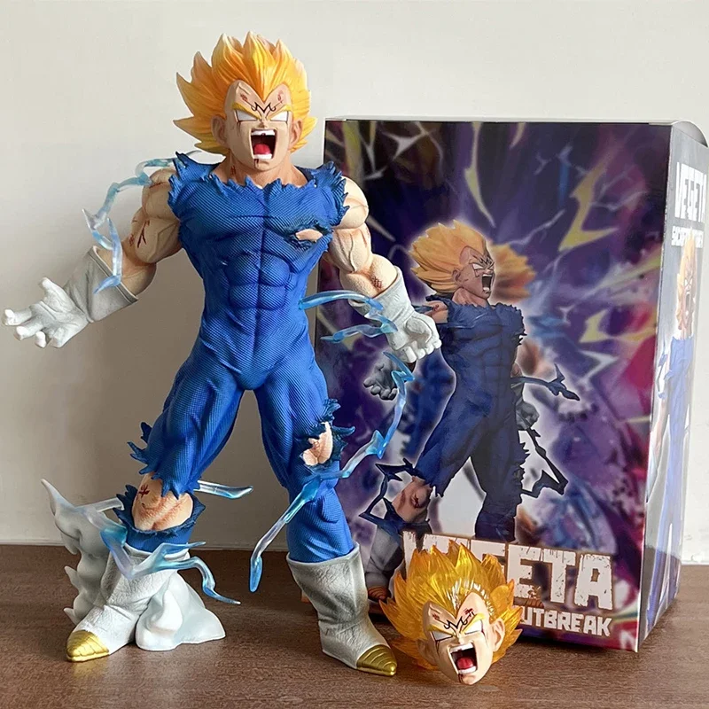 

27cm Anime Dragon Ball Z Two Heads Gk Vegeta Figure Self-destruct Majin Vegeta Figurine Pvc Action Figures Collection Model Toys