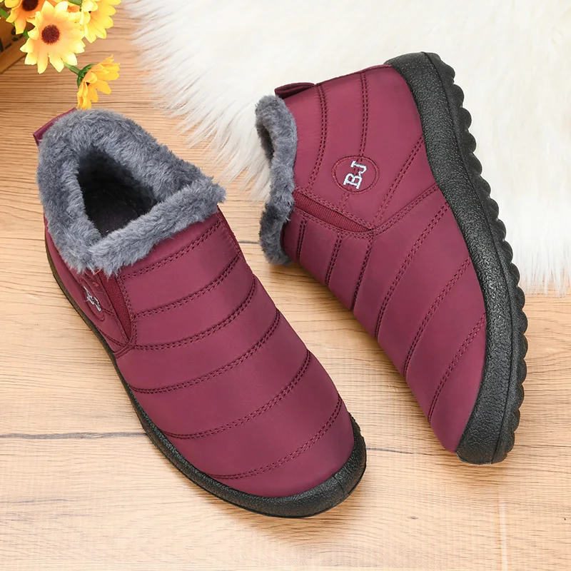 Snow Platform Boots Women Fur Shoes For Women Slip On Women Shoes Casual Ankle Boots Plush Soft Winter Shoes Botas Mujer