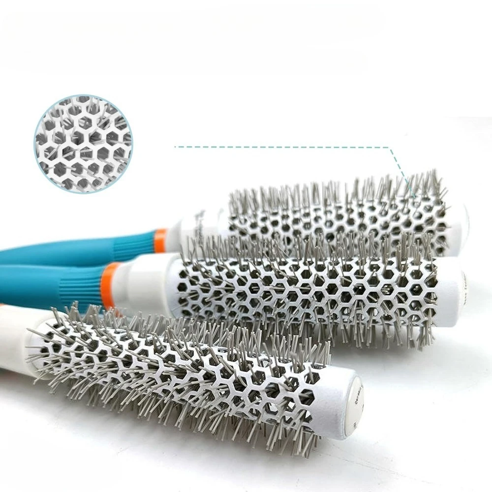 

Профессиональная круглая расческа-щетка для завивки волос, для салонов красоты, для укладки влажных и сухих волос, двойного назначения, инструмент для укладки волос