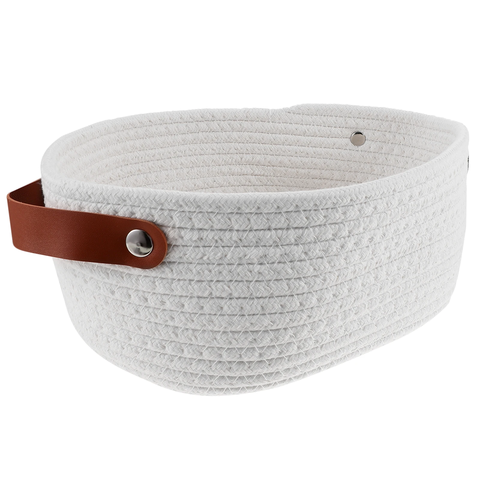 

Cotton Rope Storage Basket White Woven Baskets for Snacks Cosmetics Home Decor Bathroom Toiletries ganizer Small Size Practical