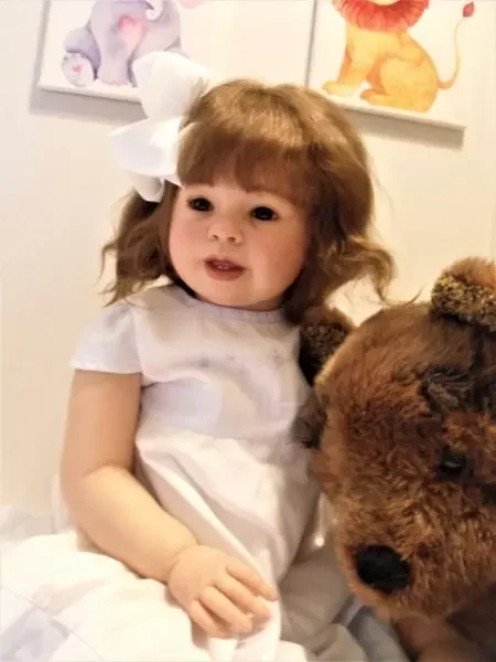 Customized limited Supply 28inch Reborn Baby Katie Marie With Hand-Rooted Hair Already Finished Doll With Different Dress