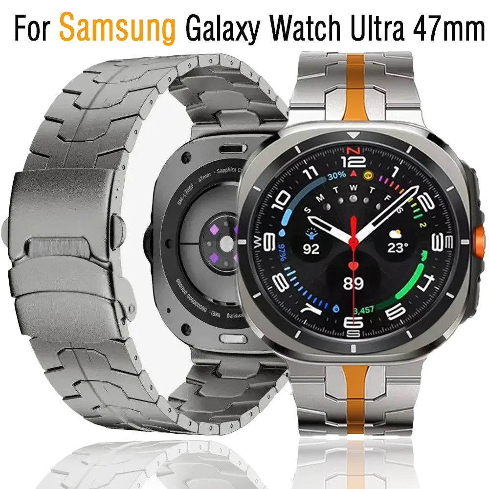 

Бесшовный титановый ремешок для Samsung Galaxy Watch Ultra 2025 47 мм, роскошный браслет из нержавеющей стали, удобный сменный ремешок