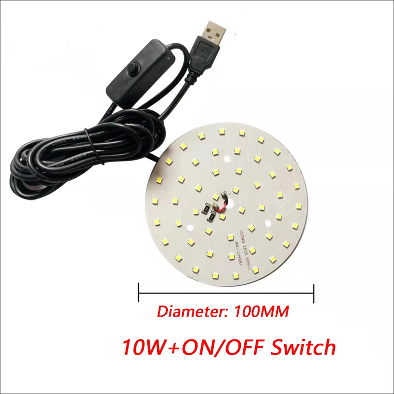 1pcs DC5V LED lamp board light source USB universal With Warm White Light 1W2W3W5W10W12W By ON/OFF Switch.