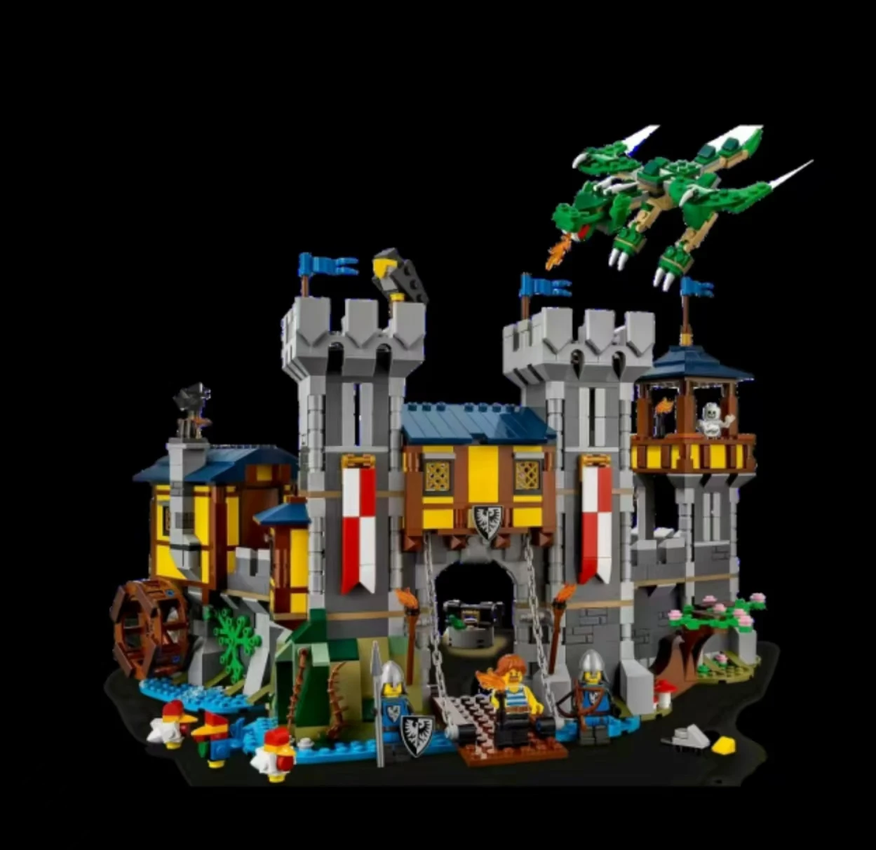 2025 جديد قلعة القرون الوسطى الهندسة المعمارية هدية عيد ميلاد مجموعة القلعة سلسلة متوافق مع 31120 اللبنات 1426 قطعة